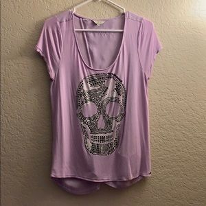 Purple SS top with Gun Metal Skull
